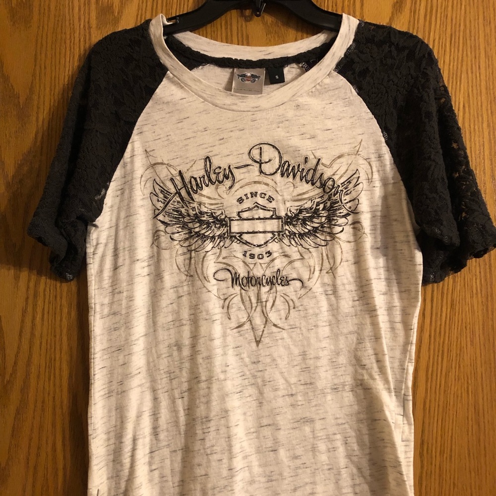 Harley Davidson Lace Sleeved Tee